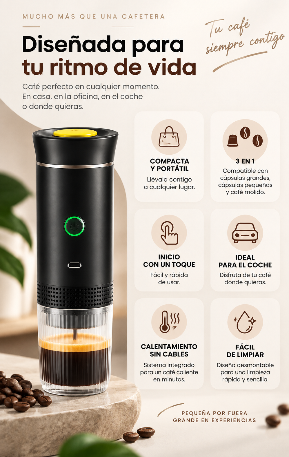Cafetera Eléctrica Portátil 3 en 1