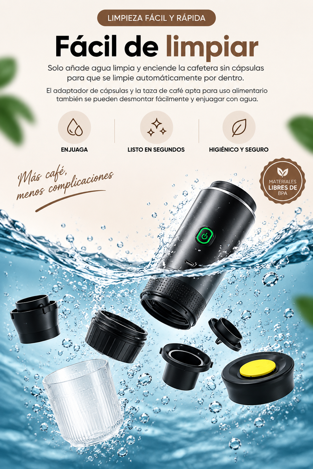 Cafetera Eléctrica Portátil 3 en 1