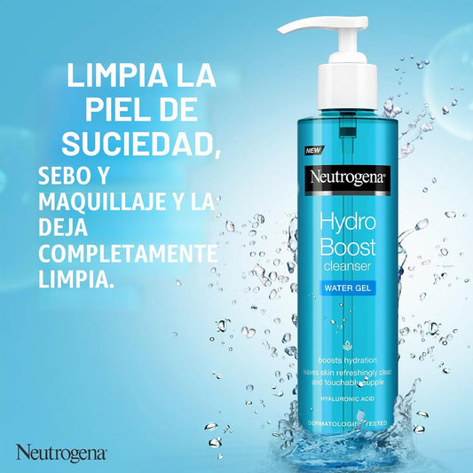 Neutrogena Hydro Boost Aqua Gel Limpiador Facial Suave Con Ácido Hialurónico Y Glicerina Para Todos Los Tipos De Piel, 200 Ml